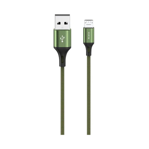 USB кабель OLMIO Basiс USB 2.0 - microUSB 1.2м 2.1A текстильная оплетка Green