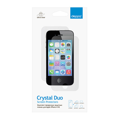 Защитная пленка Deppa iPhone 4/4S для лицевой и задней панели Clear фото 