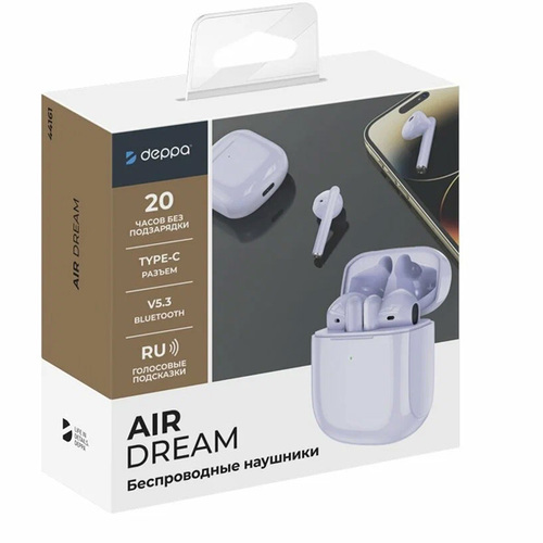 Bluetooth стереогарнитура Deppa Air Dream BT5.3 Lavander (44161) фото 